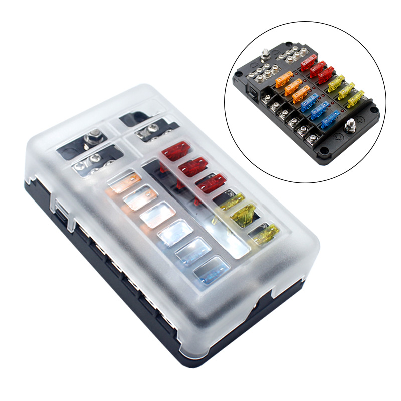 Touchntuff Protection Circuit Blade Fuse Box Holder with Negative Bus for Automotive