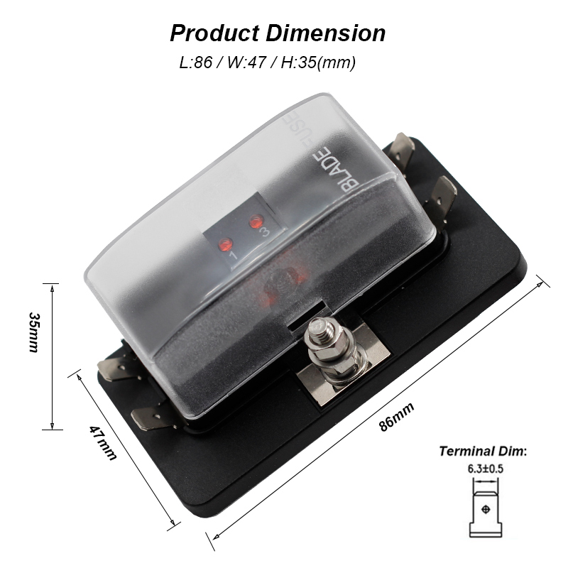 Waterproof 4 Way Blade Fuse Box Holder 12V 24V for Auto Car Boat