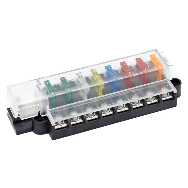 Automotive Boat Marine 8 Way Blade Fuse Box 12~32V with Cover