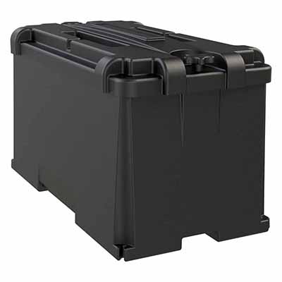 Heavy-Duty Battery Box for Car with Ventilation Slots & Quick-Install Clips
